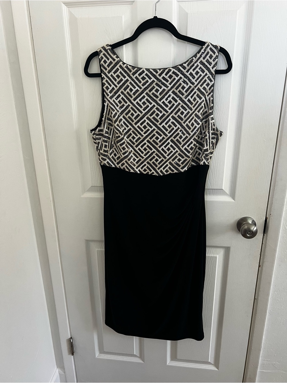 Lauren Ralph Lauren Evening Black & White Sleeveless Midi Dress